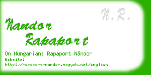 nandor rapaport business card